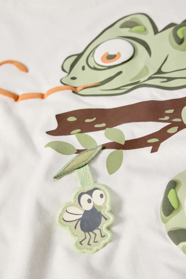 Bambini - Camaleonte - set - 2 maglie a maniche corte e shorts - 3 pezzi - bianco crema