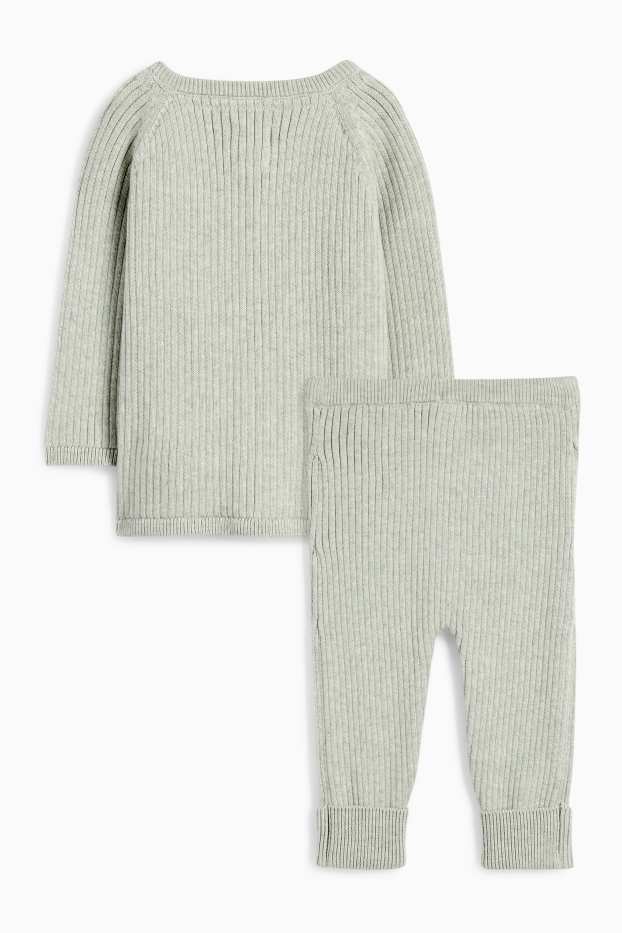 Unisex - Baby-Outfit - gerippt - 2 teilig - mintgrün