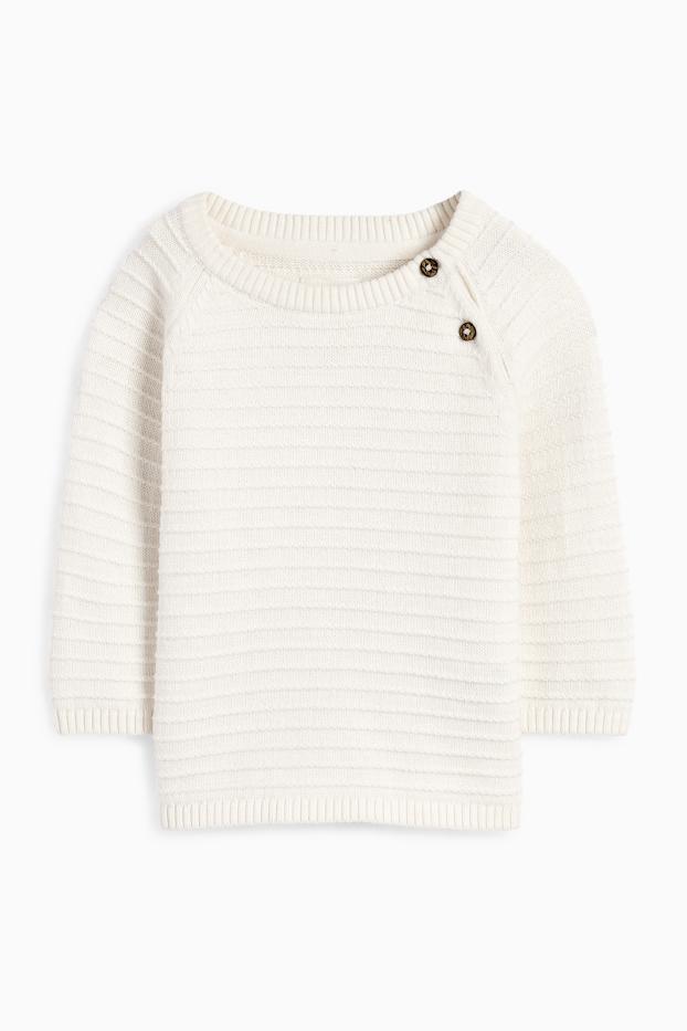 Unisex - Baby-Outfit - 2 teilig - strukturiert - cremeweiss