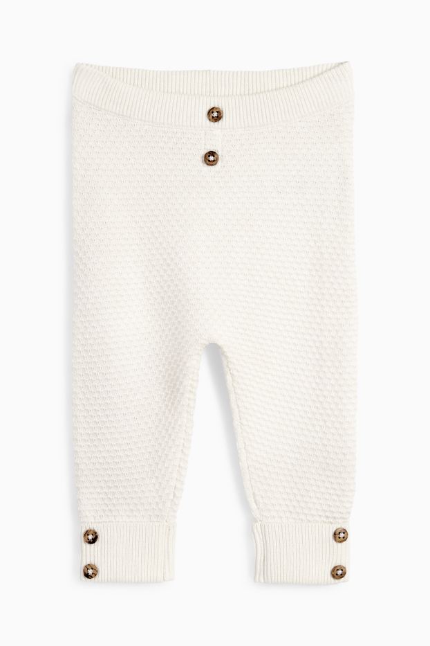 Unisex - Baby-Outfit - 2 teilig - strukturiert - cremeweiss