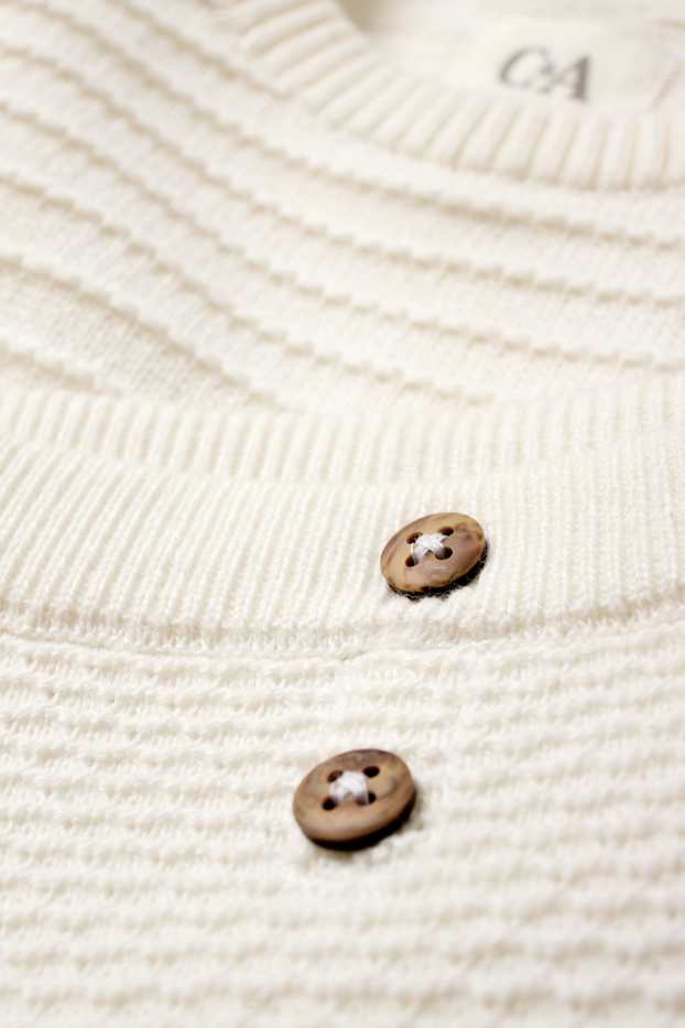 Unisex - Baby-Outfit - 2 teilig - strukturiert - cremeweiss