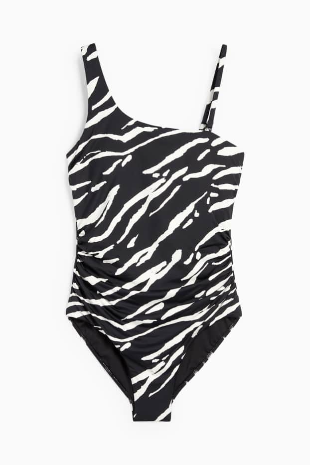 Damen - Badeanzug mit Raffung - wattiert - LYCRA® XTRA LIFE™ - schwarz