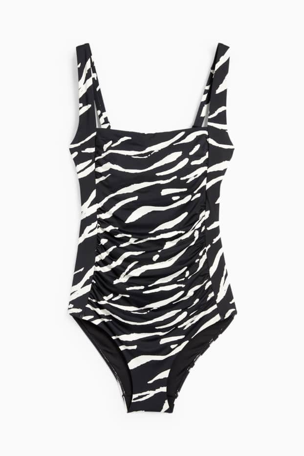 Damen - Badeanzug mit Raffung - wattiert - LYCRA® XTRA LIFE™ - schwarz
