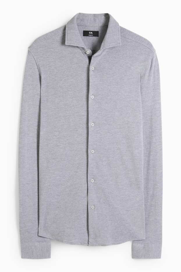 Herren - Hemd - Slim Fit - Cutaway - grau