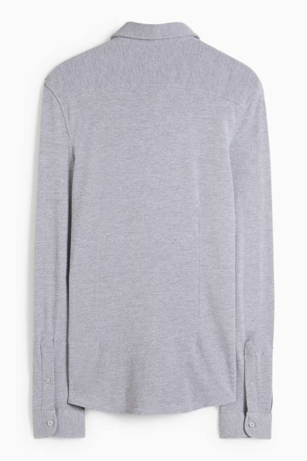 Herren - Hemd - Slim Fit - Cutaway - grau