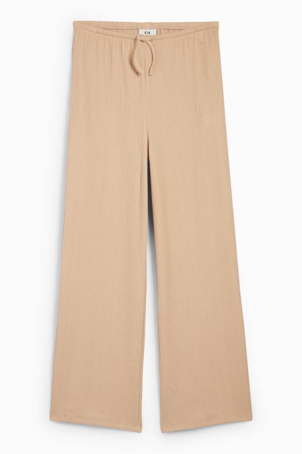 Kinder Mädchen - Jersey-Hose - strukturiert - beige