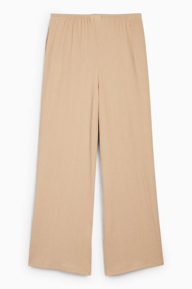 Kinder Mädchen - Jersey-Hose - strukturiert - beige
