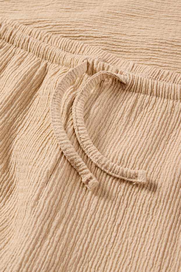 Kinder Mädchen - Jersey-Hose - strukturiert - beige