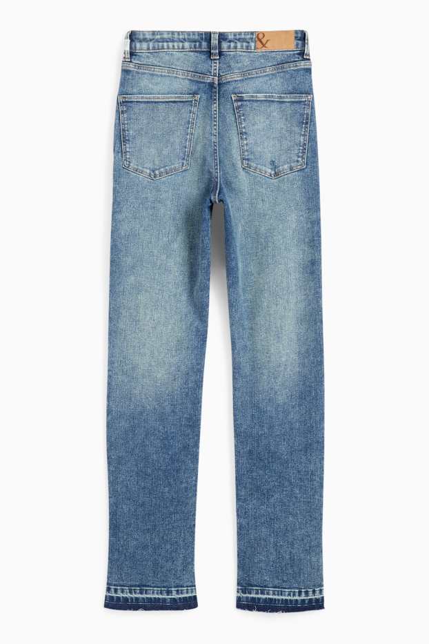 Femmes - Straight jean - high waist - jean bleu