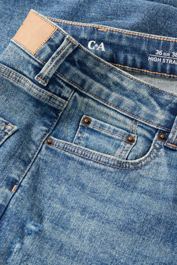 Femmes - Straight jean - high waist - jean bleu