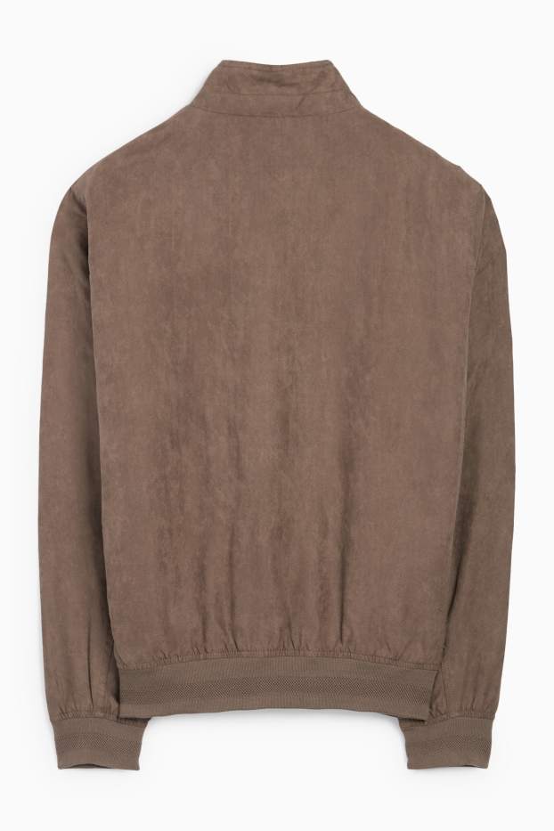 Men - Bomber jacket - faux leather - brown