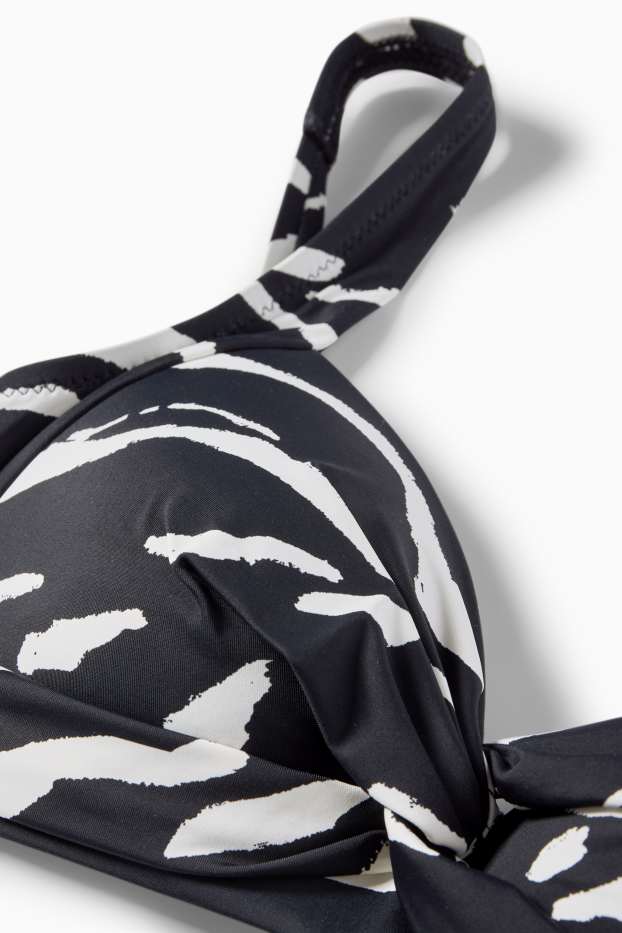 Donna - Top bikini - imbottito - LYCRA® XTRA LIFE™ - fantasia - nero / bianco