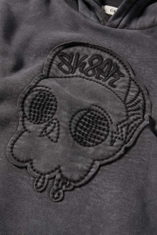 Enfants garçons - Tête de mort - sweat à capuche - gris foncé