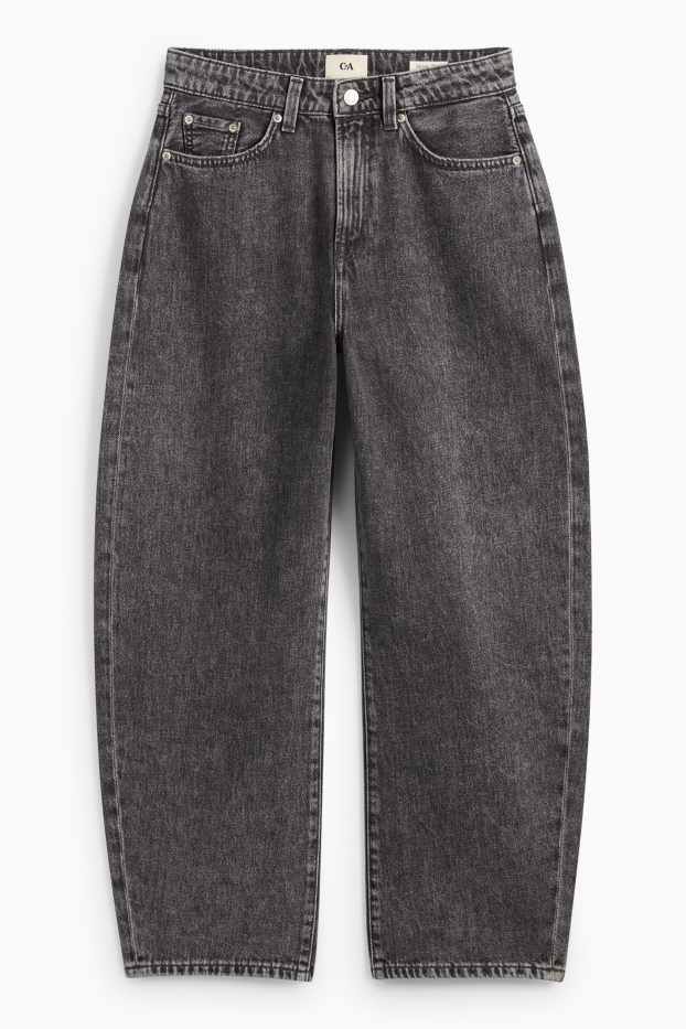 Dames - Barrel jeans - mid waist - jeansgrijs