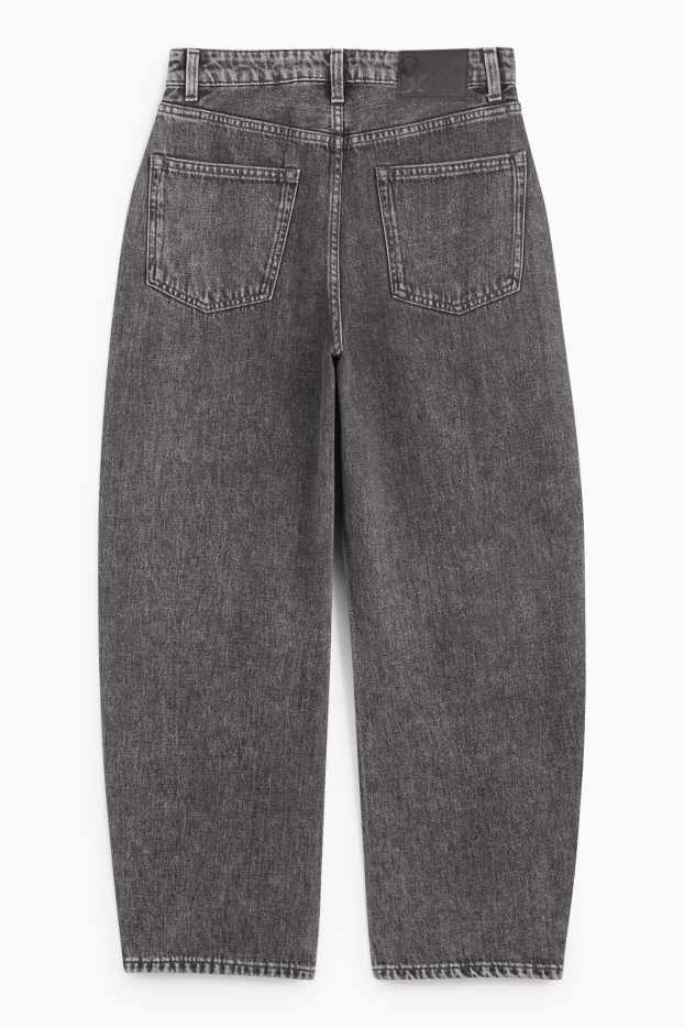 Dames - Barrel jeans - mid waist - jeansgrijs