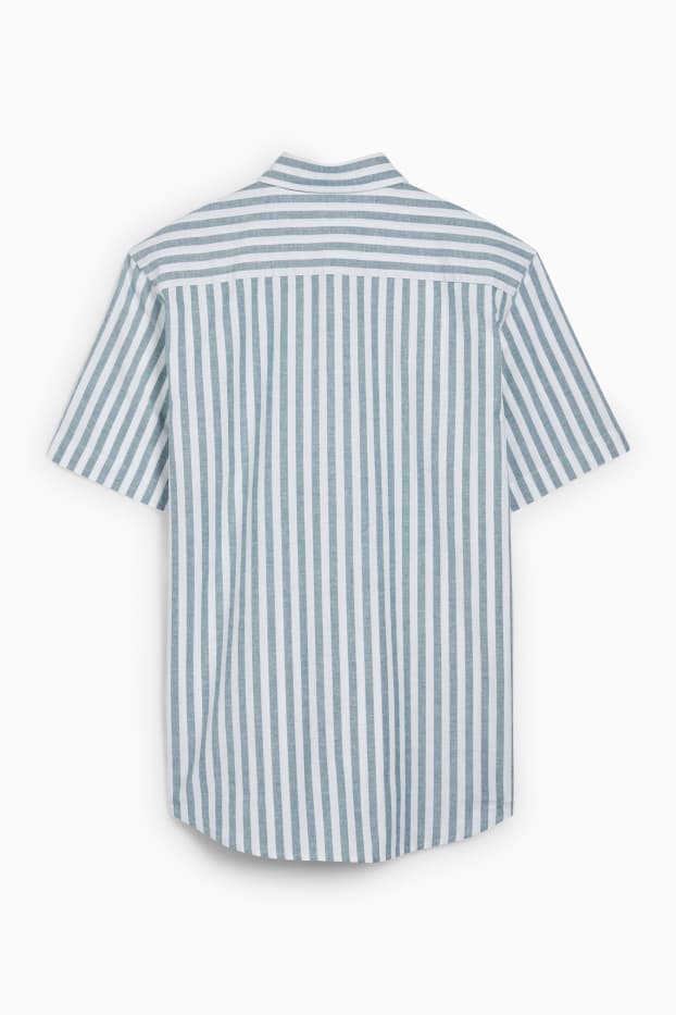 Herren - Hemd - Regular Fit - Button-down - gestreift - dunkelgrün