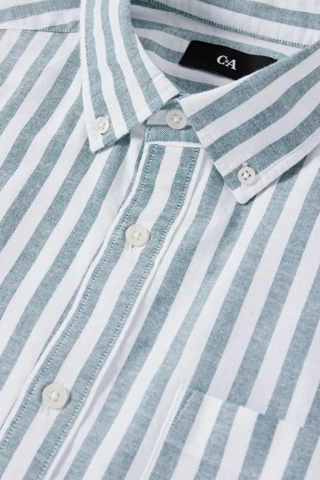 Herren - Hemd - Regular Fit - Button-down - gestreift - dunkelgrün