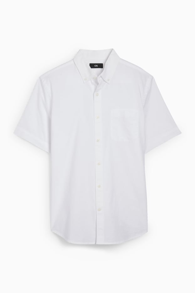 Herren - Oxford-Hemd - Regular Fit - Button-down - weiß