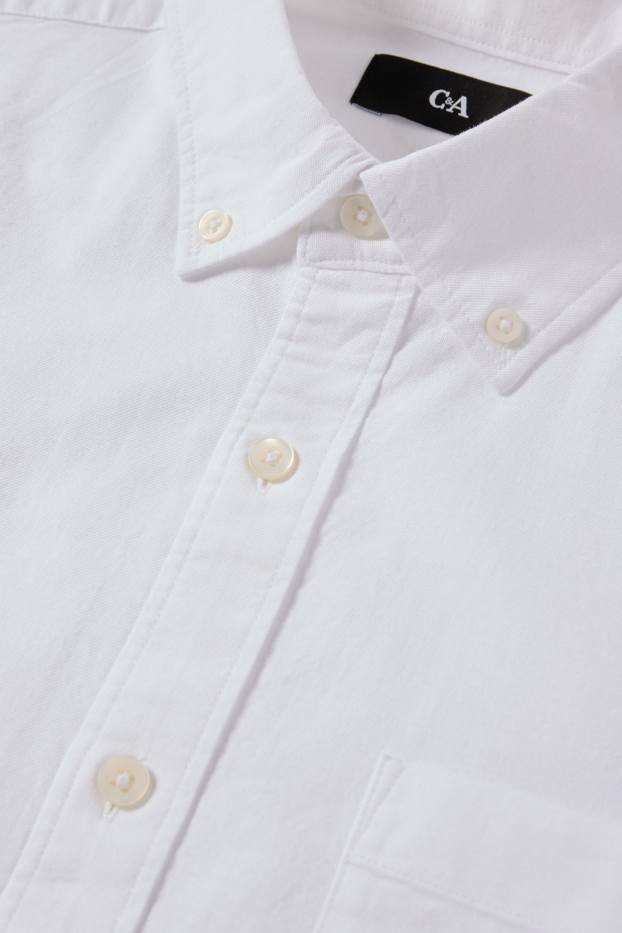 Herren - Oxford-Hemd - Regular Fit - Button-down - weiß