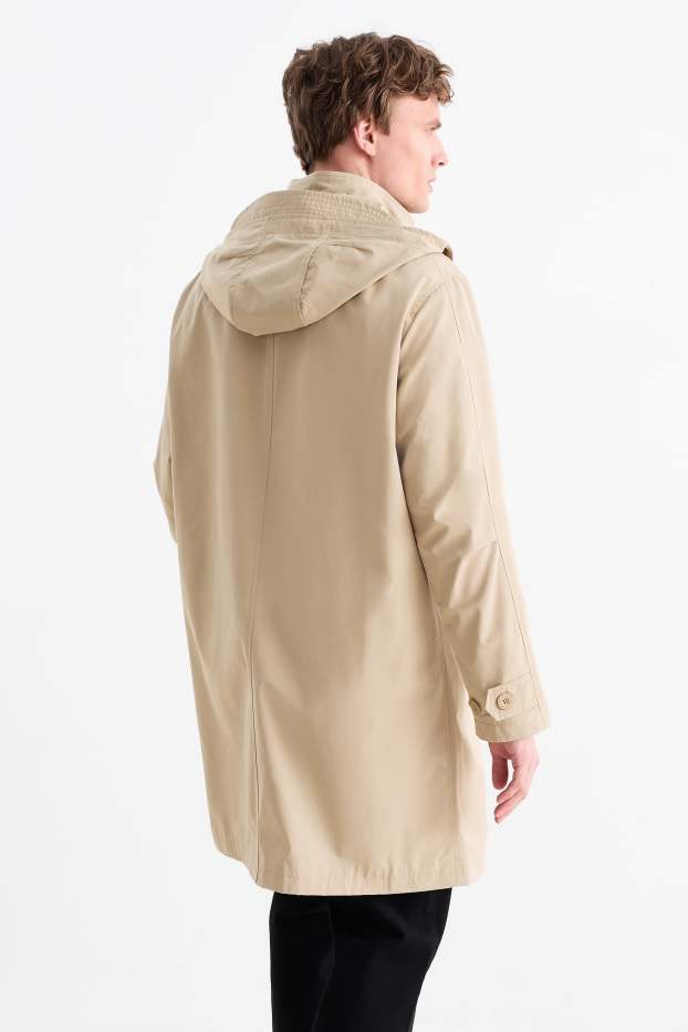Uomo - Cappotto con cappuccio - beige
