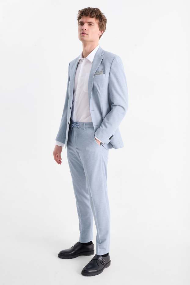 Bărbați - Pantaloni modulari - slim fit - structurați - albastru deschis