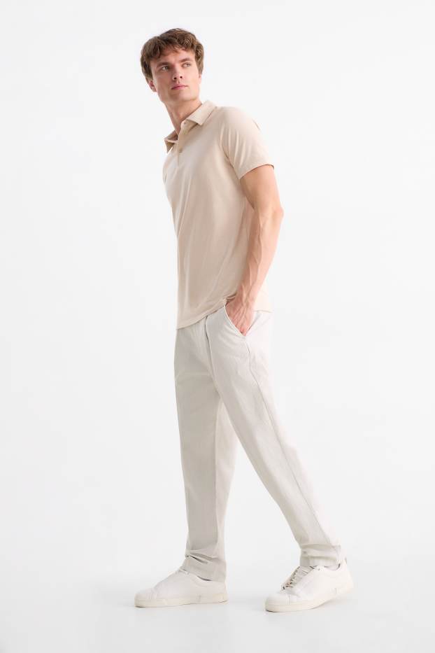 Home - Xinos - tapered fit - texturats - beix clar