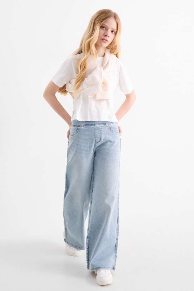 Enfants filles - Wide leg jean - jean bleu clair