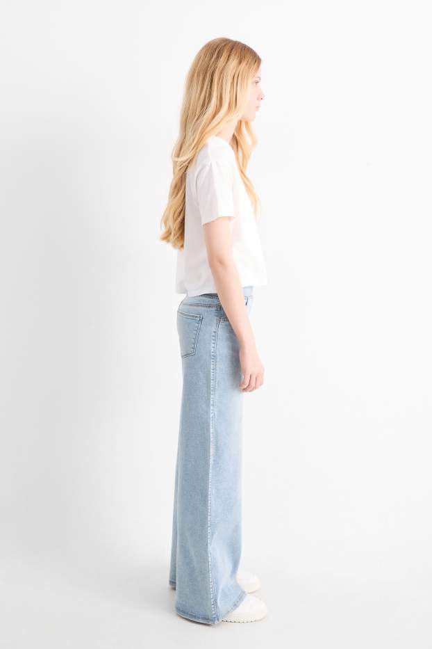 Enfants filles - Wide leg jean - jean bleu clair