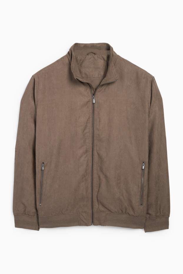 Herren - Blouson - Velourslederimitat - braun