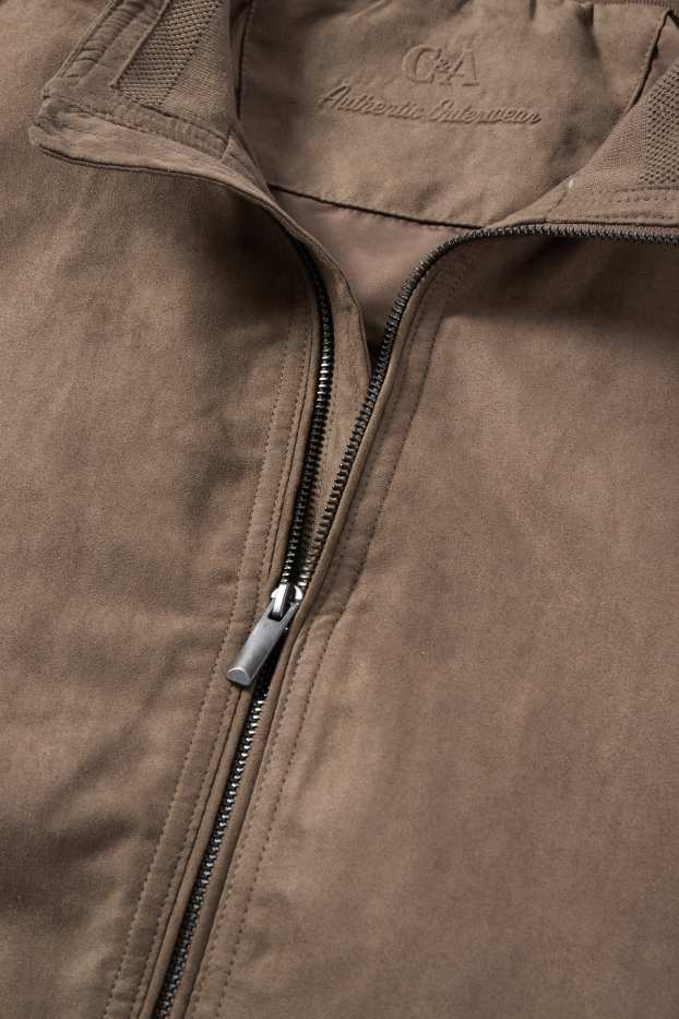 Herren - Blouson - Velourslederimitat - braun