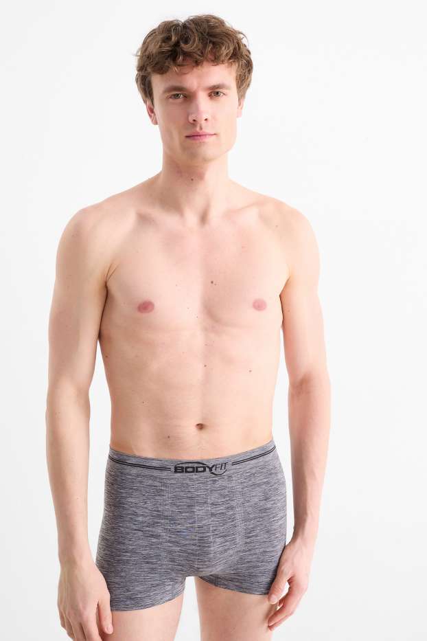 Hommes - Lot de 2 - boxers - sans coutures - gris / noir