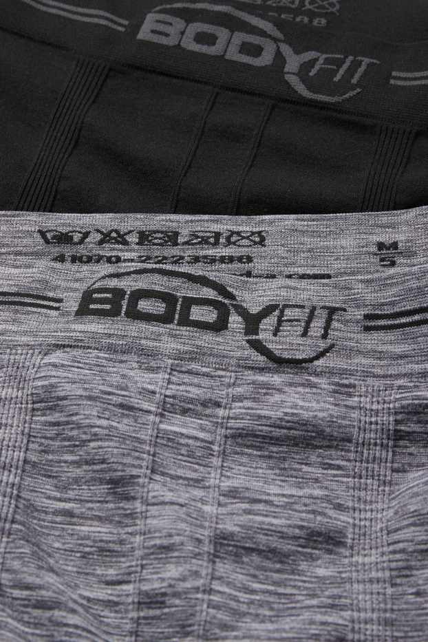 Hommes - Lot de 2 - boxers - sans coutures - gris / noir