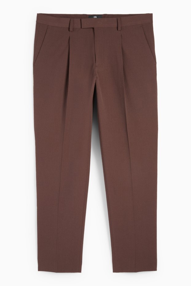 Bărbați - Pantaloni modulari - slim fit - maro închis