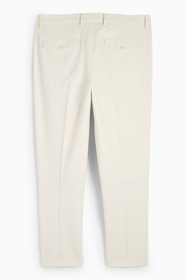 Mężczyźni - Spodnie modułowe - slim fit - Flex - kremowobiały