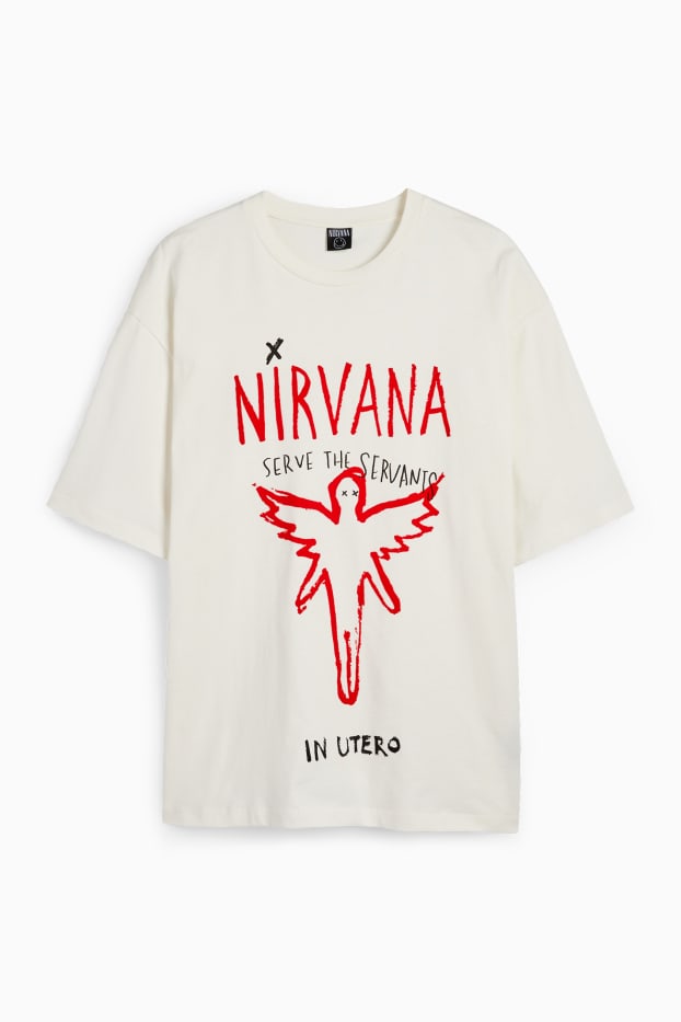 Herren - T-Shirt - Oversized - Nirvana - cremeweiss