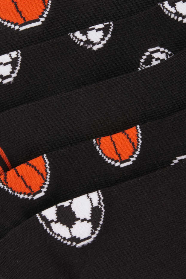 Bambini - Confezione da 5 - calzini corti - calcio e basket - nero