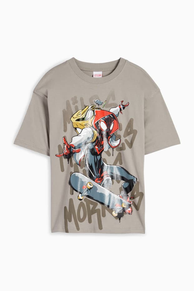 Children Boys - Spider-Man - short sleeve T-shirt - gray