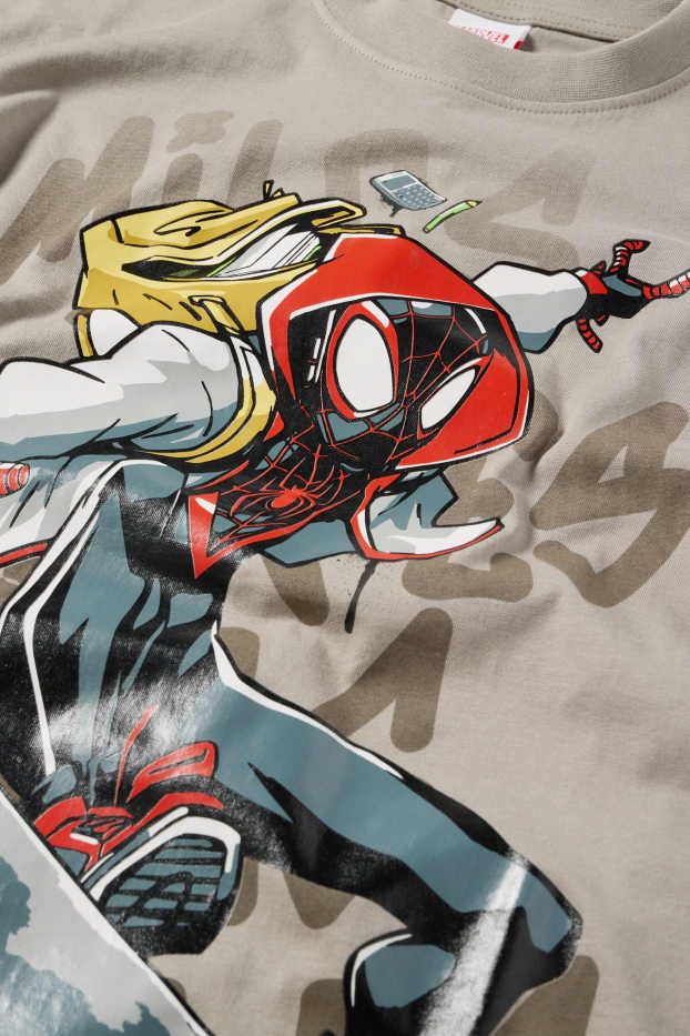 Children Boys - Spider-Man - short sleeve T-shirt - gray