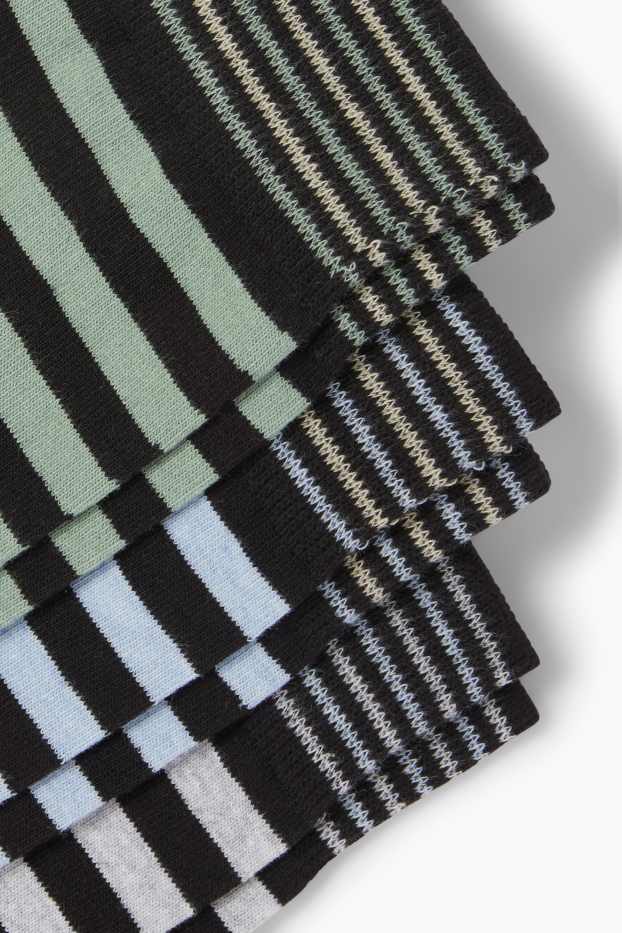 Herren - Multipack 3er - Socken - gestreift - schwarz