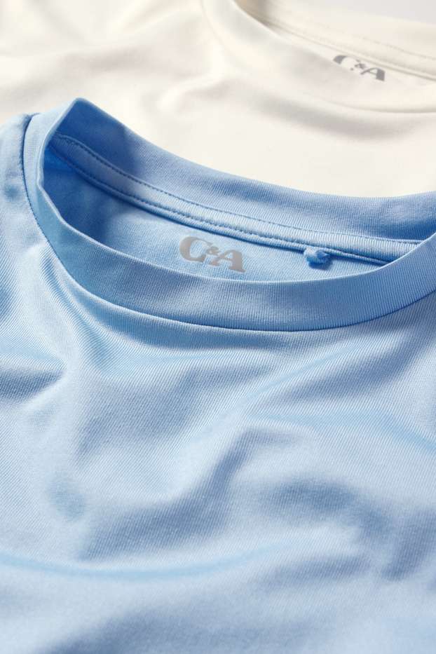 Bambine - Confezione da 2 - t-shirt sportiva - azzurro