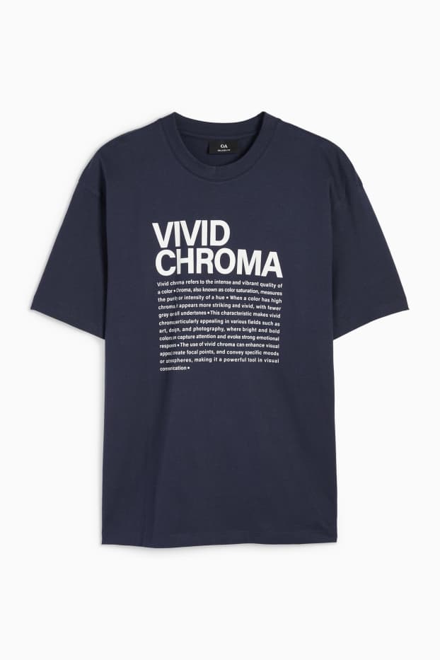 Heren - T-shirt - relaxed fit - donkerblauw