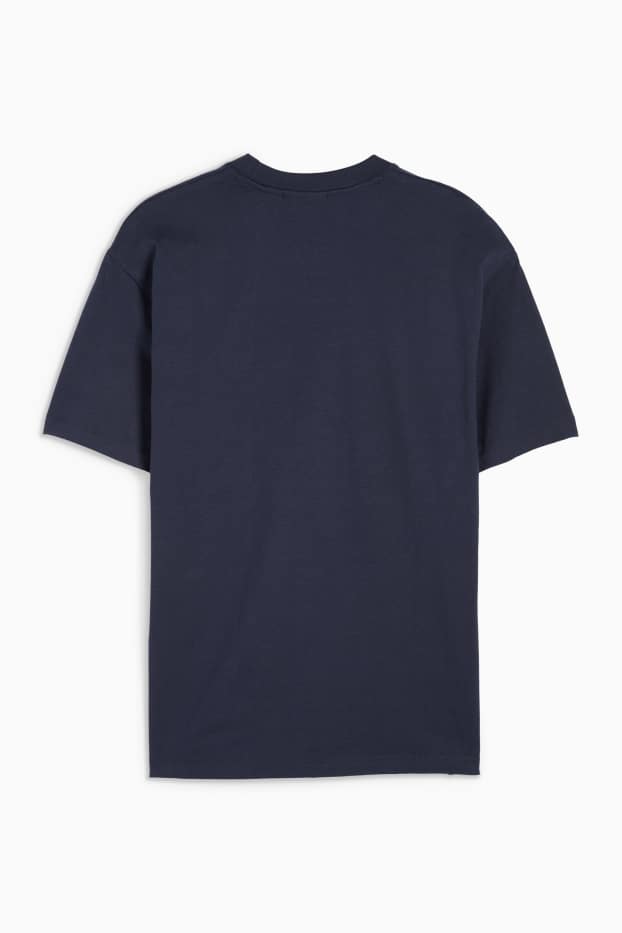 Heren - T-shirt - relaxed fit - donkerblauw