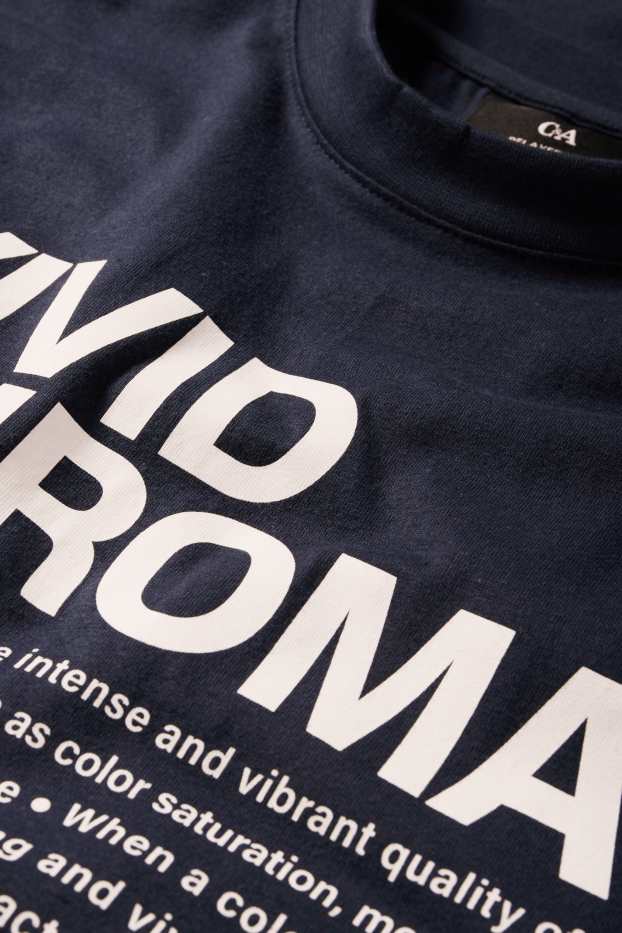Heren - T-shirt - relaxed fit - donkerblauw