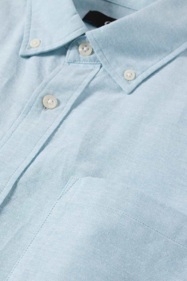 Bărbați - Cămașă - regular fit - guler cu nasturi - turcoaz