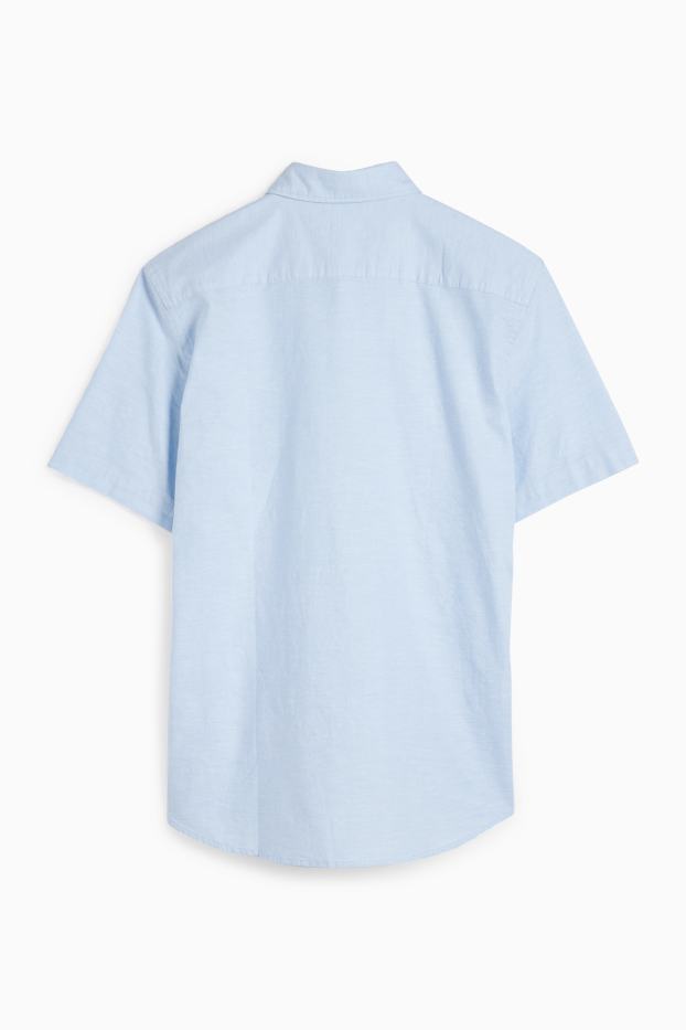 Bărbați - Cămașă - regular fit - guler cu nasturi - albastru deschis