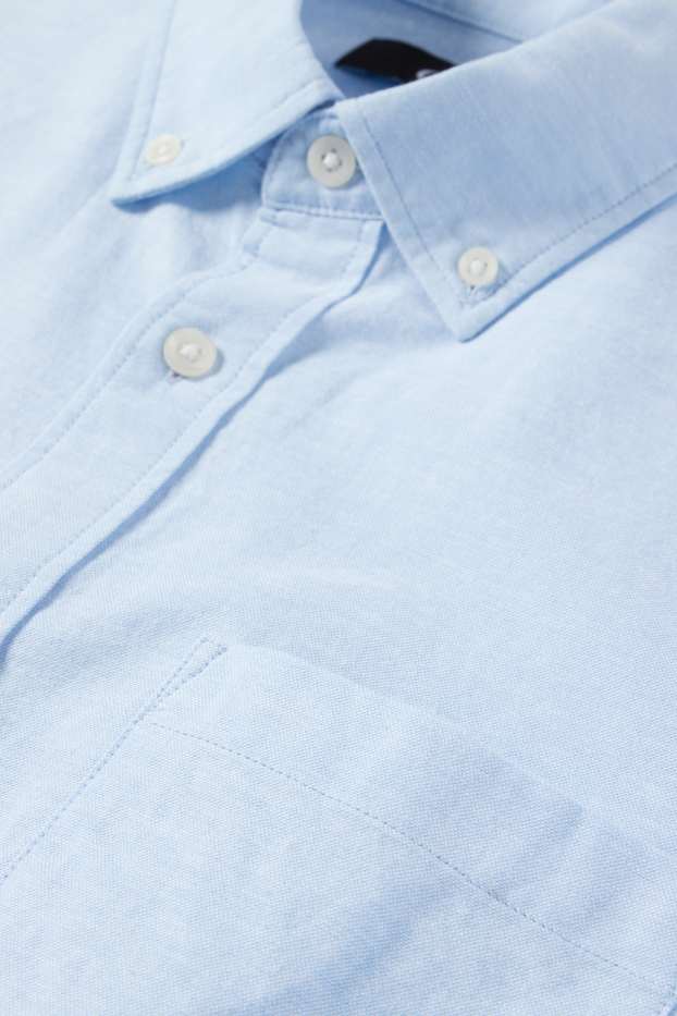 Bărbați - Cămașă - regular fit - guler cu nasturi - albastru deschis