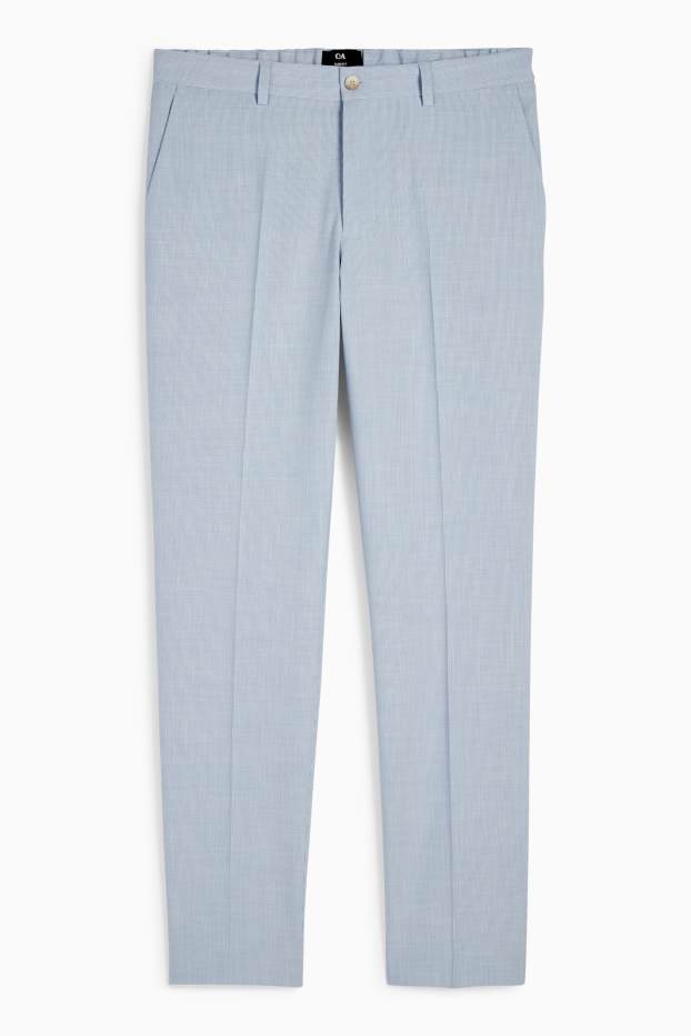 Herren - Baukasten-Hose - Slim Fit - Flex - gestreift - hellblau