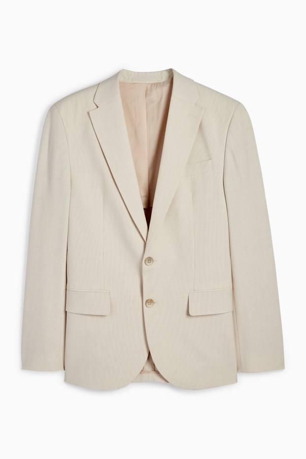 Uomo - Giacca coordinabile - slim fit - Flex - a righe - beige chiaro