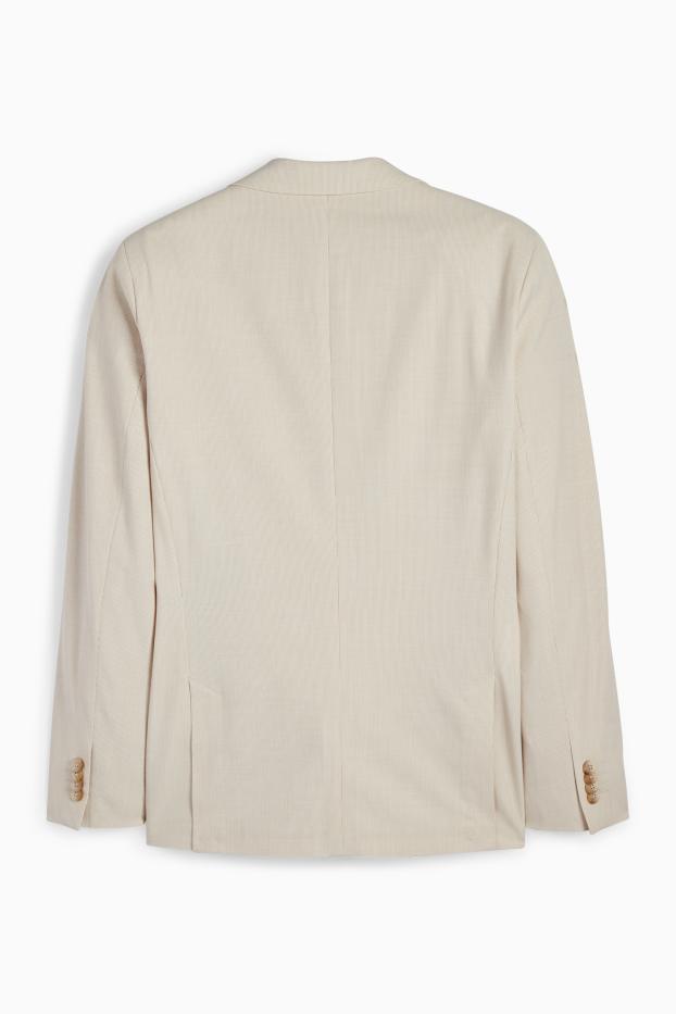 Uomo - Giacca coordinabile - slim fit - Flex - a righe - beige chiaro