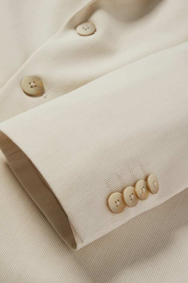 Uomo - Giacca coordinabile - slim fit - Flex - a righe - beige chiaro